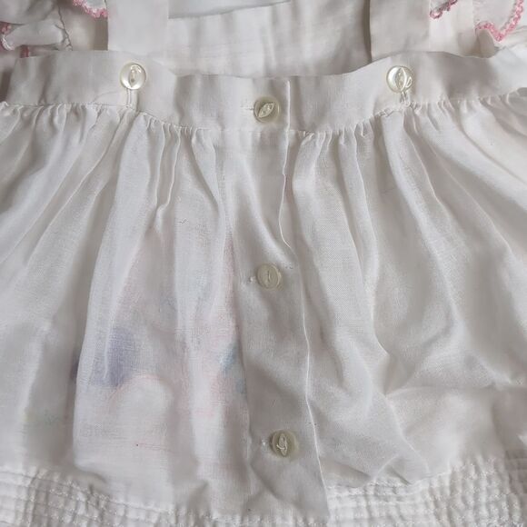 Vintage Fresita 9-12 Months White Embroidered Little Lamb Apron - Picture 7 of 9